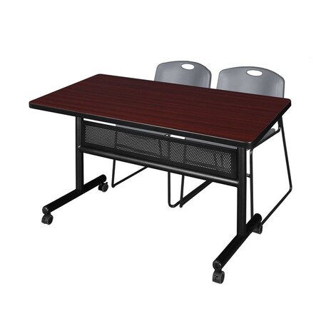 Kobe Rectangle FlipTop Table, 48" W, 29" H, Laminate Top, Mahogany MKFTM4830MH44GY